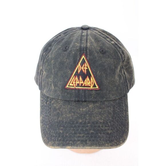 Def Leopard Distressed Black Cap Adjustable - Picture 1 of 6